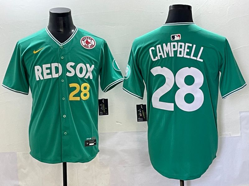 Men 2025 Boston Red Sox #28 Campbell Dark Green Joint Name Nike MLB Jersey style 6